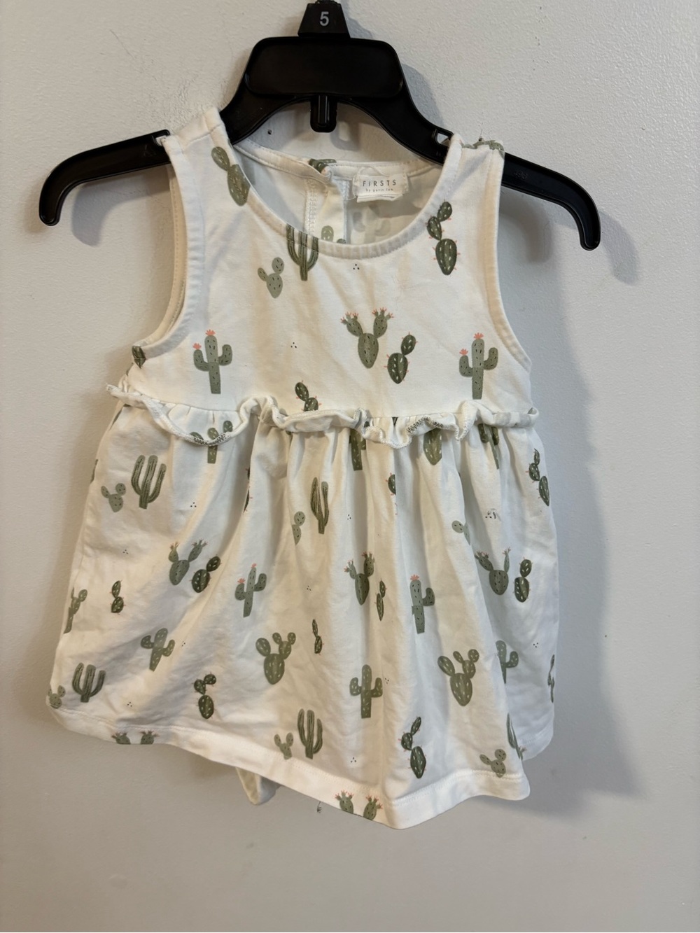 Petit lem White dress Cactus Print 12 months